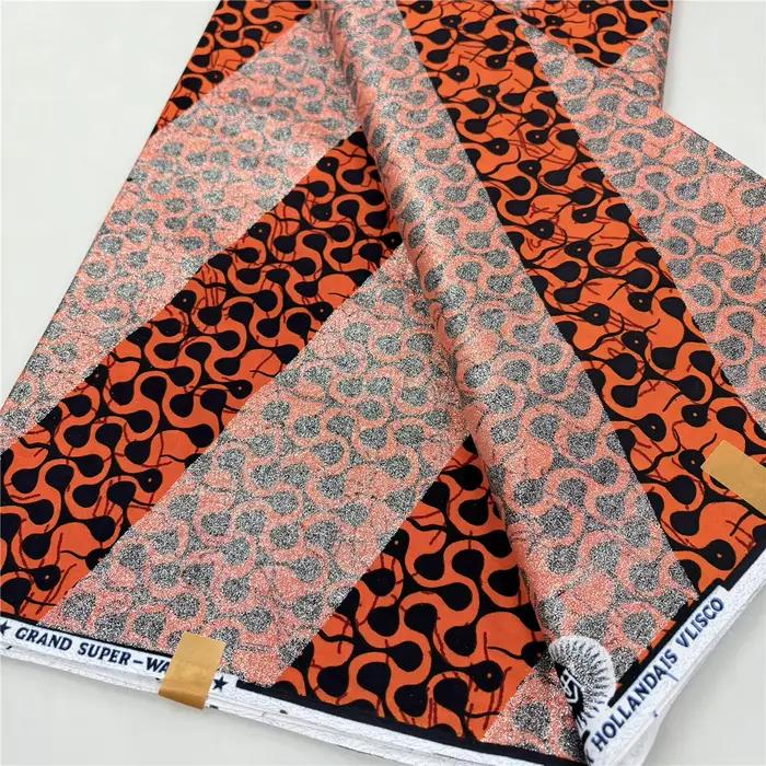 Tissu Ankara africain 100% coton imprimé batik pour célébrations culturelles et fêtes en brocart jacquard 6 yards Blanc Jaune Rouge Menthe Bleu Brun