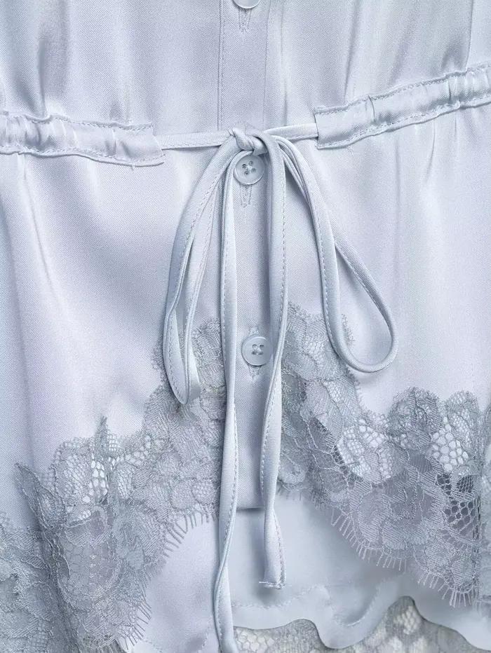 Débardeur en satin patchwork dentelle pour femme