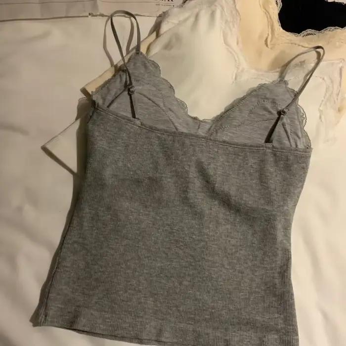 2025 CoquetteY2k vêtements coréen dentelle débardeur femmes recadrée mignon Camis Sexy blanc débardeurs femme sans manches noir gilet été