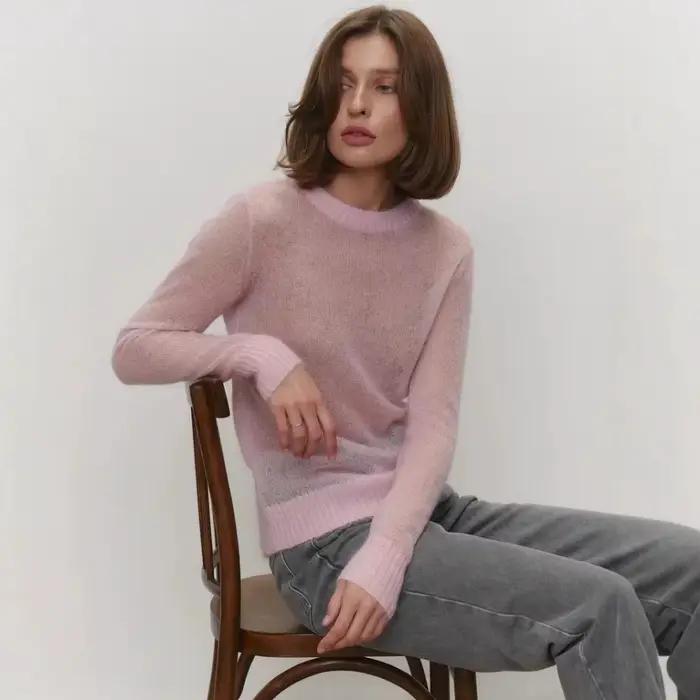 Pull tricoté Mohair classique pour femmes