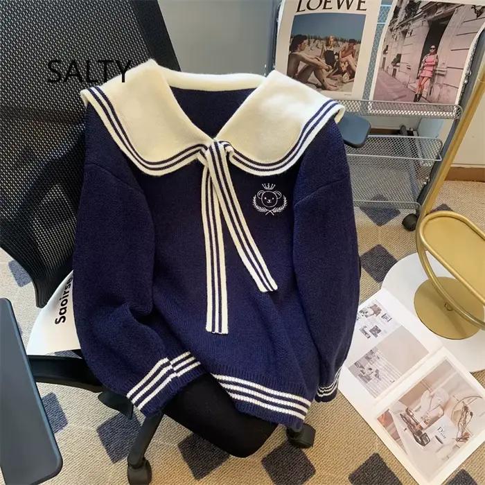 Nouveau Pull Brodé Ours Japonais Mignon 2025 pour Femme