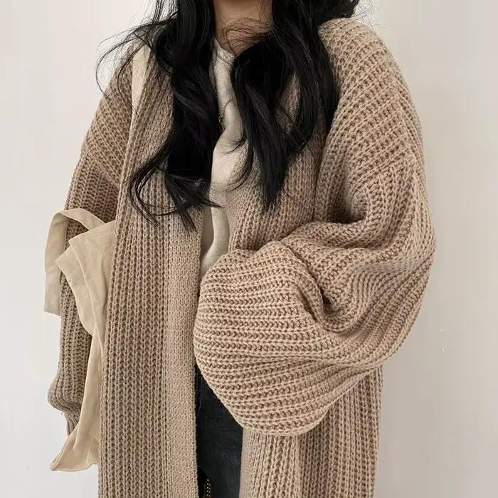Pull long en tricot pour femme