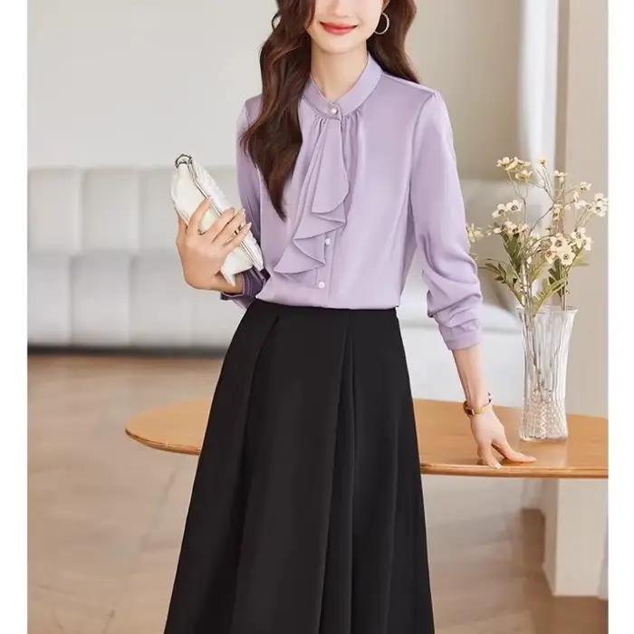Chemise Streamer française élégante à manches longues