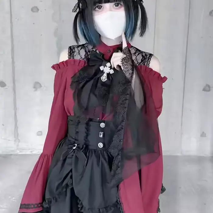 Jirai Kei Lolita Y2K-Chemises Kawaii pour Femme