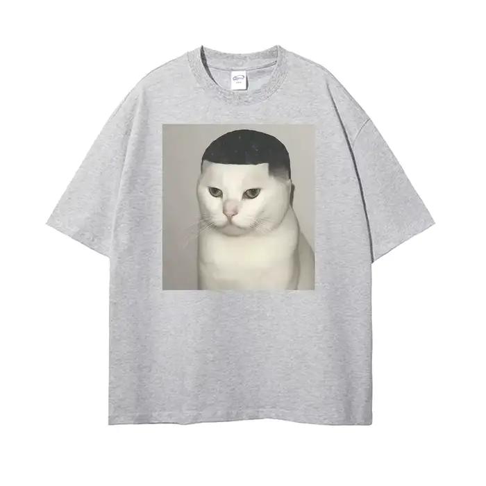 T-shirt amusant avec imprimé « Crazy Cat » – Un haut décontracté au style élégant