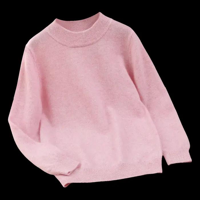Classique enfants laine pull garçon fille col montant solide