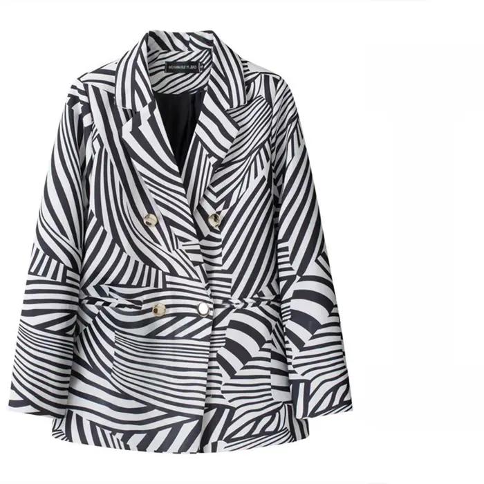 Veste de costume décontractée à carreaux pour femme