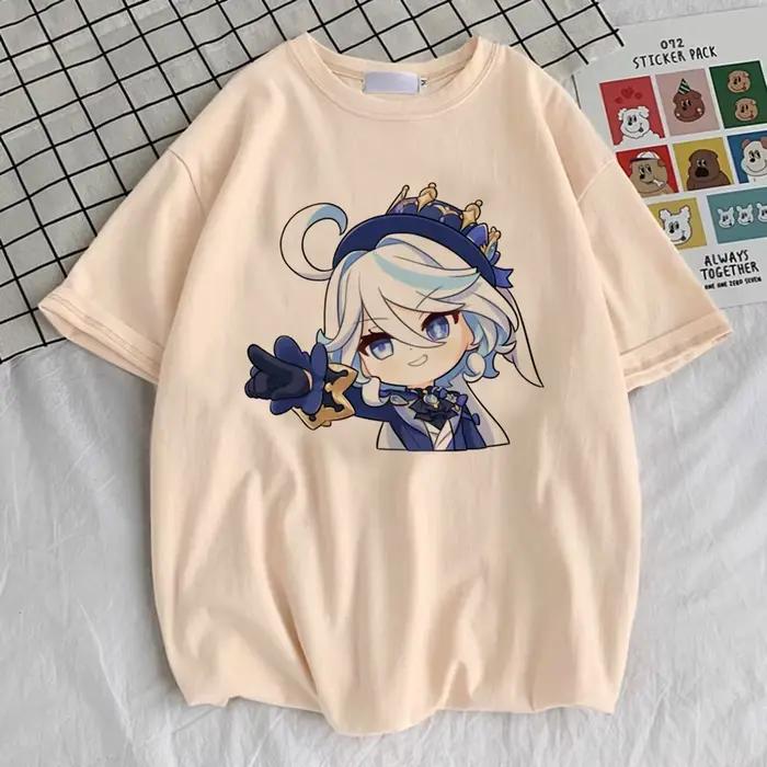 T-Shirt Genshin Impact Femme Respirant Design Anime Punk Kawaii Université Pastel
