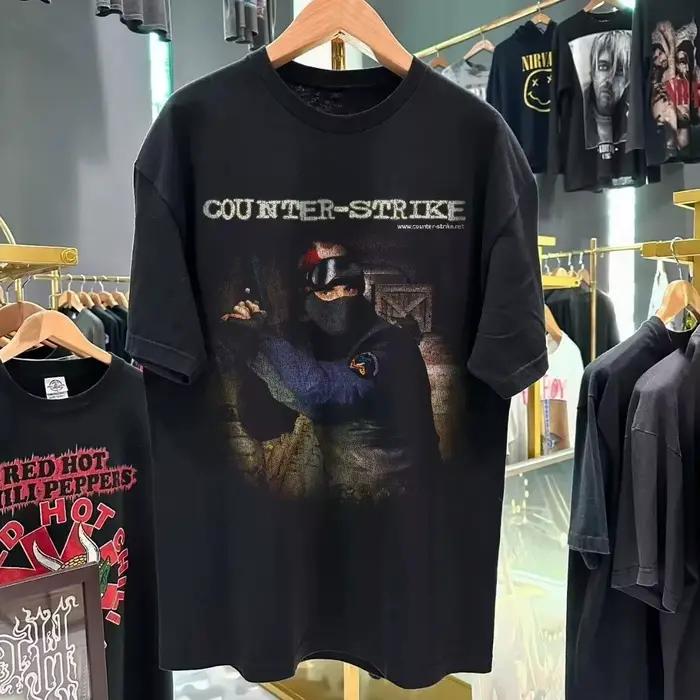 COUNTERSTRIKE 1.6 1999 PROMO VINTAGE lavé noir T-SHIRT pour hommes femmes S-4XL