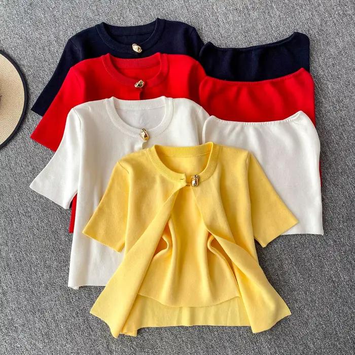 Femme Cardigan chandails courts tricoté