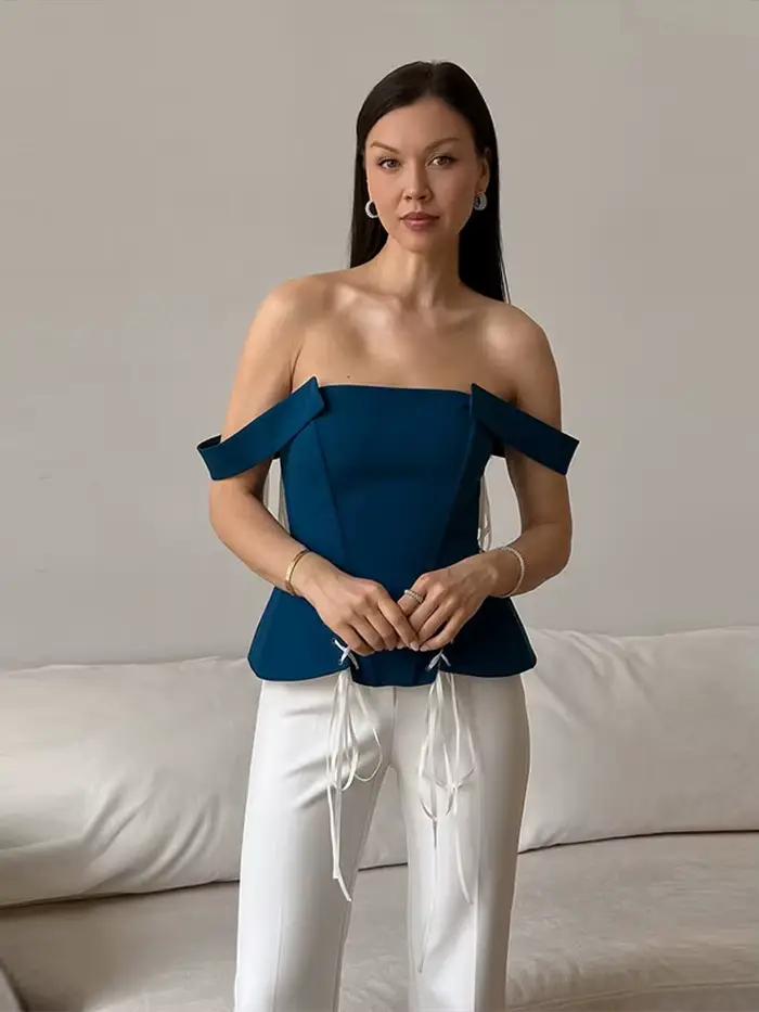 Hauts Corsets Sans Bretelles à Lacets Effet Amincissant pour Femmes