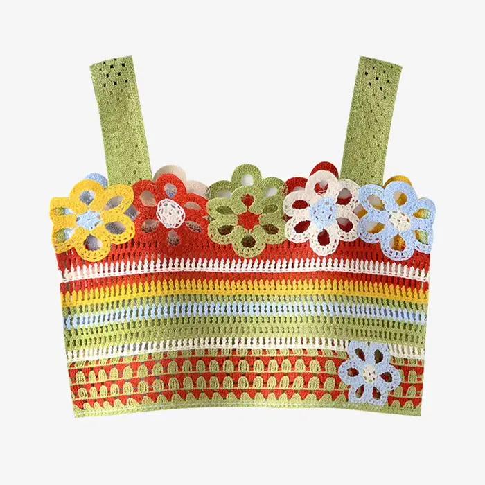 Débardeur en Crochet brodé de fleurs