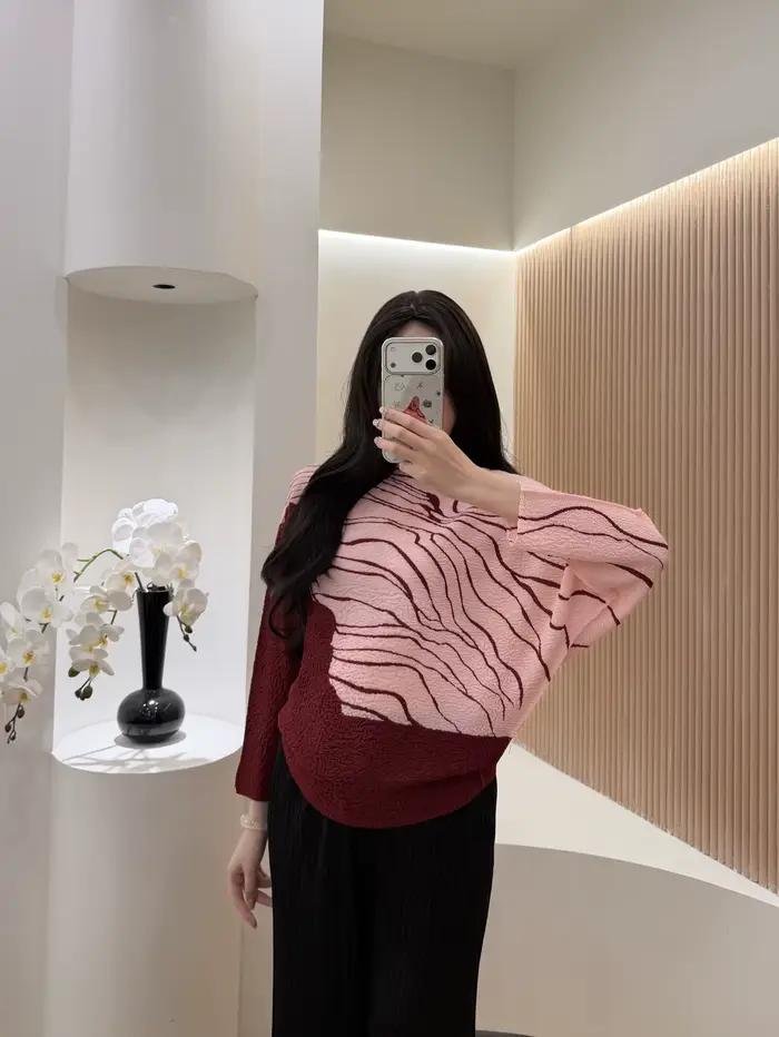 Haut plissé à imprimé zèbre beige marron
