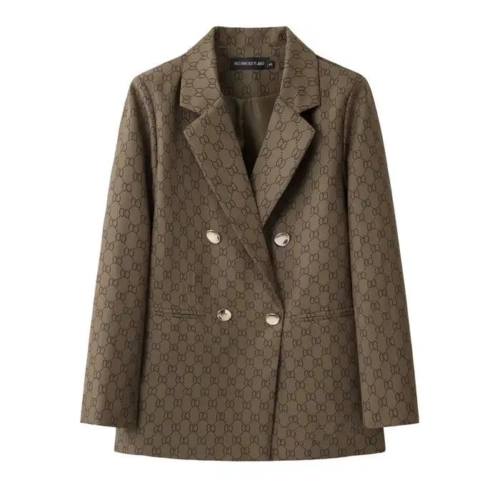 Veste de costume décontractée à carreaux pour femme