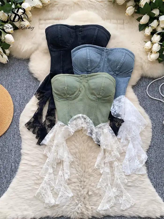 Débardeur en dentelle SR.Singreiny pour femmes style doux et élégant pour l'été occassions spéciales et cadeaux
