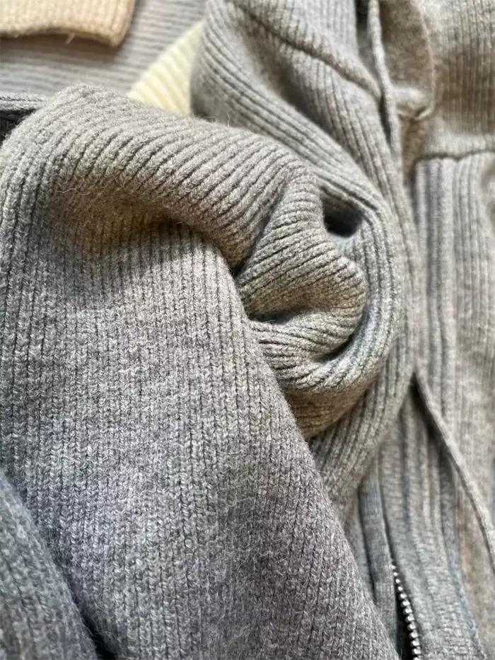Oupilladt-Pull à capuche gris coréen pour femme