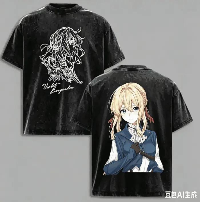 T-shirt Violet Evergarden délavé