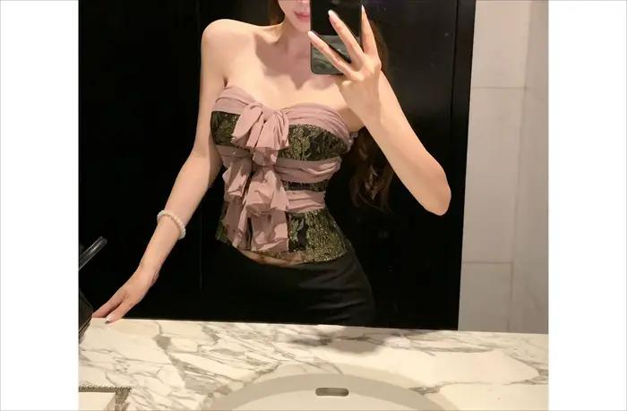 Faux deux camisoles en dentelle