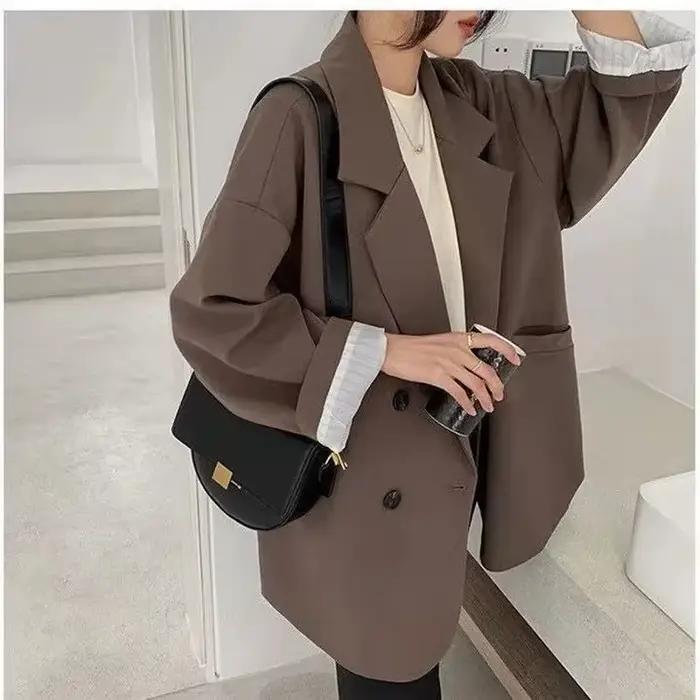 Blazer marron Vintage pour femmes
