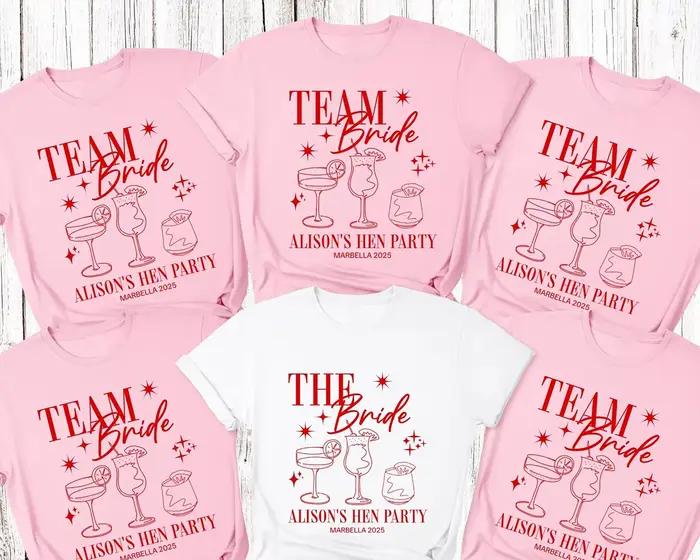 T-shirts et hauts pour femmes pour enterrement de vie de jeune fille (EVJF) et fête nuptiale