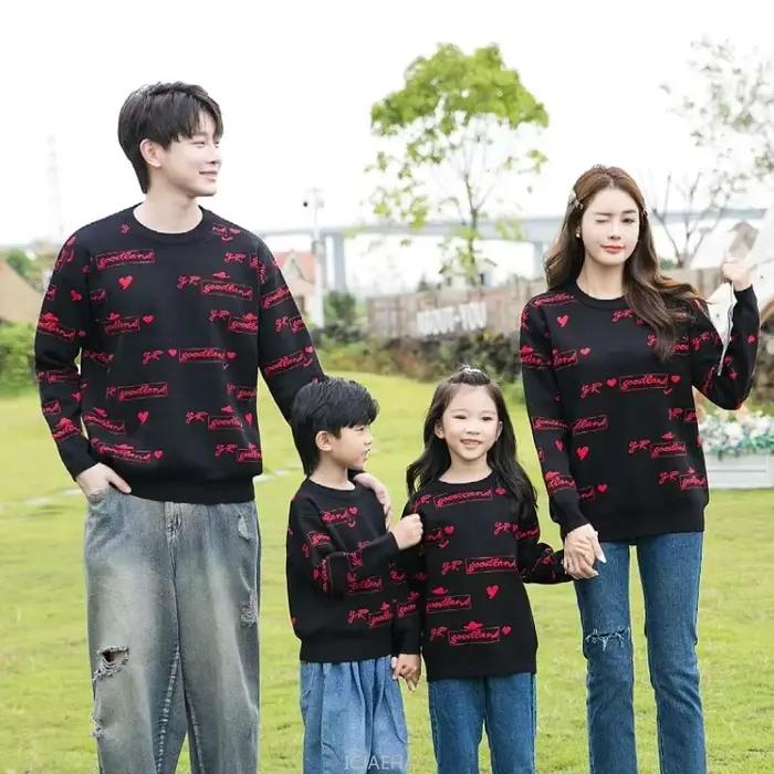 Pulls ICJAEHAO en coton pour père, mère, enfant et bébé, vêtements de famille assortis pour occasions spéciales et événements familiaux