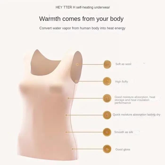 Sous-vêtement thermique femmes vêtements intérieurs col rond débardeurs hiver chaud laine Thermo hauts sans manches