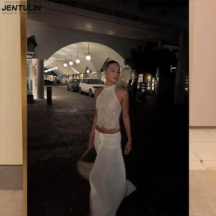 Haut fourreau transparent à col montant et dos nu pour femme