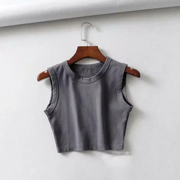 2025 été vintage blanc crop hauts femmes motard noir punk sexy débardeur coréen streetwear recadrée haut sans manches feminino