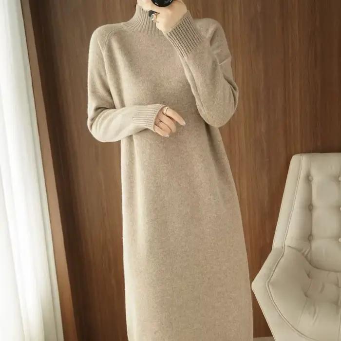 Robe pull en tricot ample pour femmes style vintage automne hiver ocassions spéciales élégante à offrir