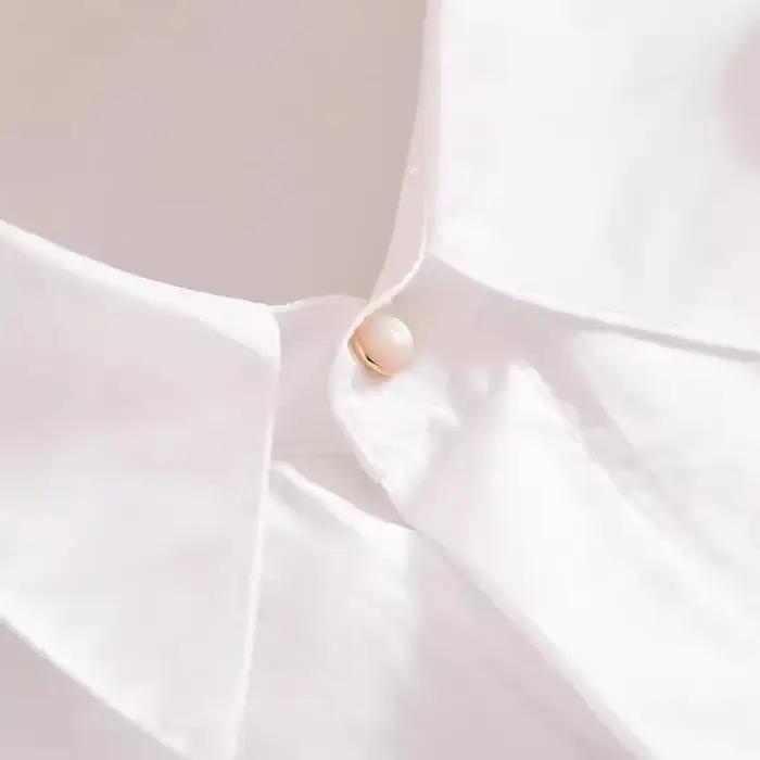 Nouvelle Blouse en Chiffon Légère Style Français Élégant 2024 avec Col Peter Pan – Vêtement d'Été Féminin Tendance