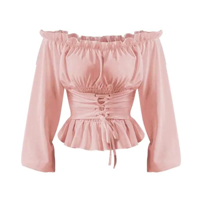 Tunique Sexy Décontractée à Lacets pour Femme Vêtement Gothique Chic Solide Unie Y2K Occasions Spéciales Automne Hiver