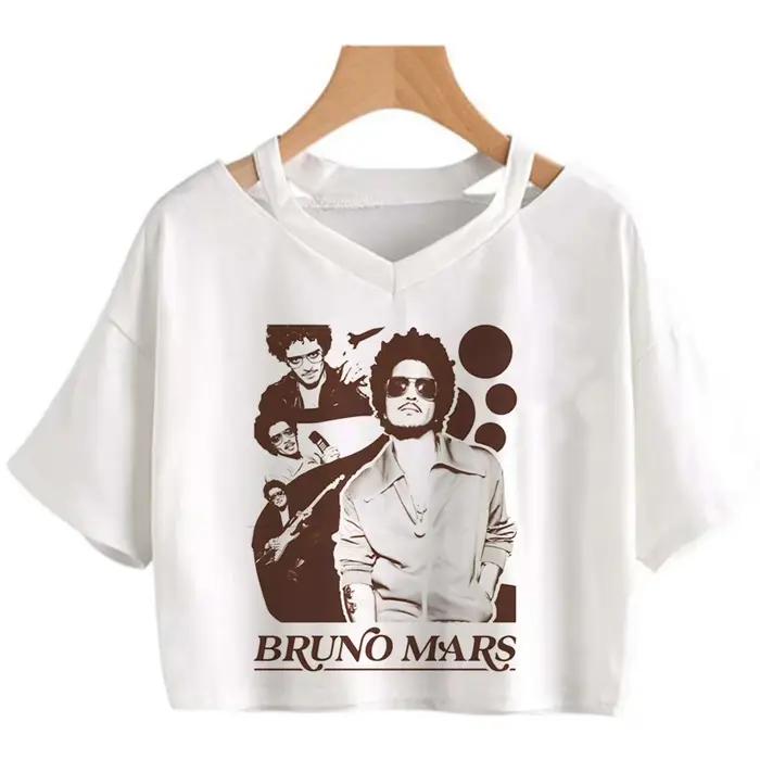 Bruno Mars the Romantic Tour Crop Top Shoujo T-shirt drôle et mignon à la mode coréenne