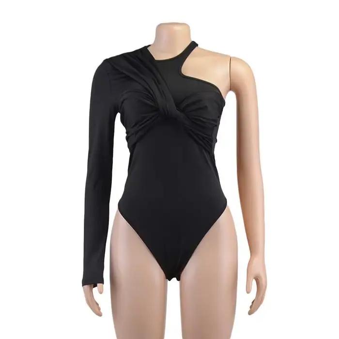 Body Femme Taille Haute Sexy Dos Nu Twist Streetwear Élégant Occasions Spéciales