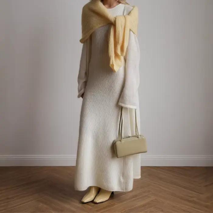 Ensemble de robe Cardigan tricoté sans manches