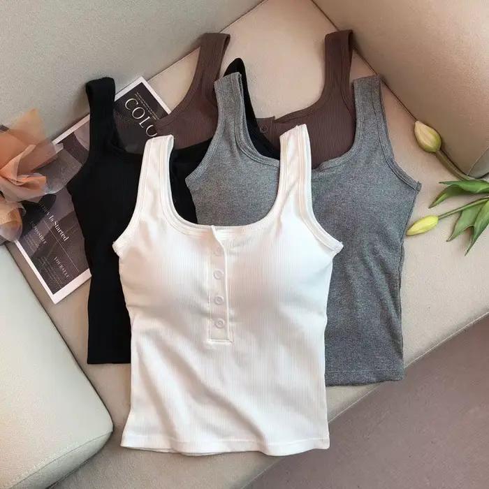 Haut court femmes Sexy hauts sans manche mode femme sous-vêtements dame Camisole fille basique T-shirt gilet Lingerie soutiens-gorge bustiers chaud