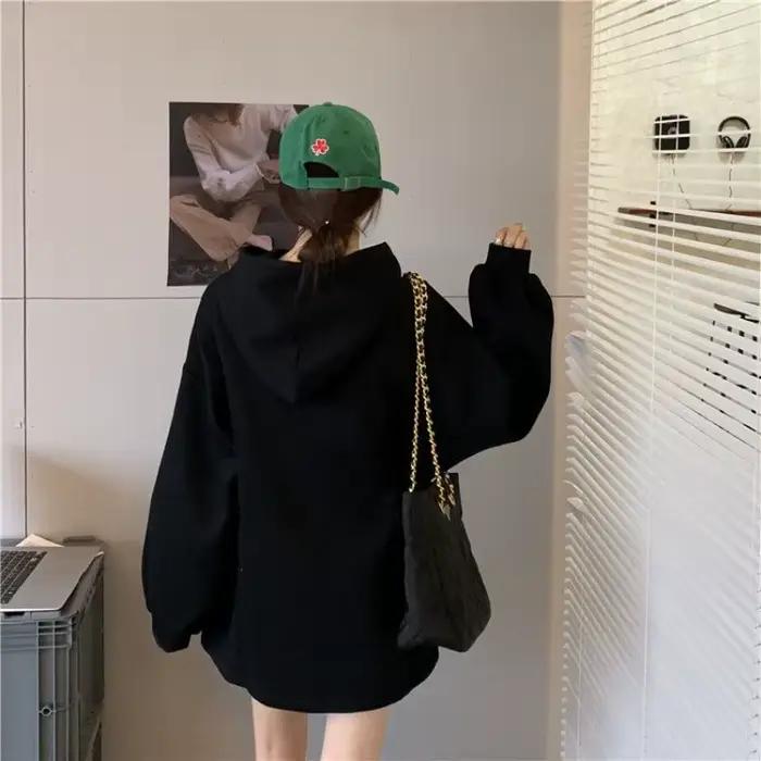 Sweat-shirt à capuche en molleton pour femme