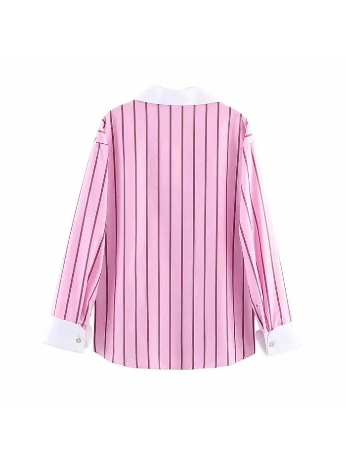 Chemise décontractée BTB.WO color block pour femmes élégante et ajustée pour soirées officielles et événements formels