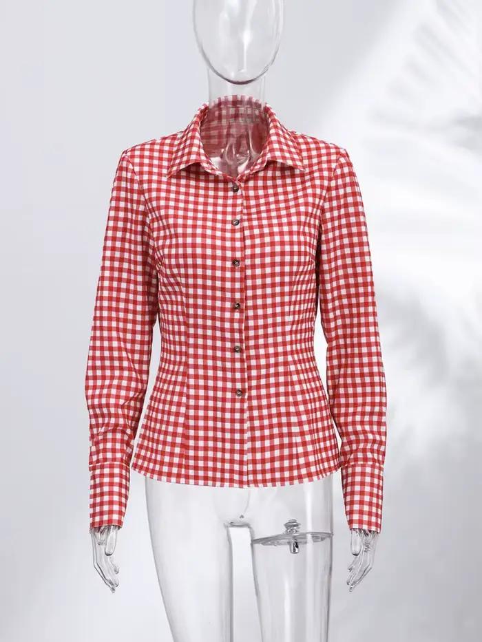 Chemise à carreaux à simple boutonnage
