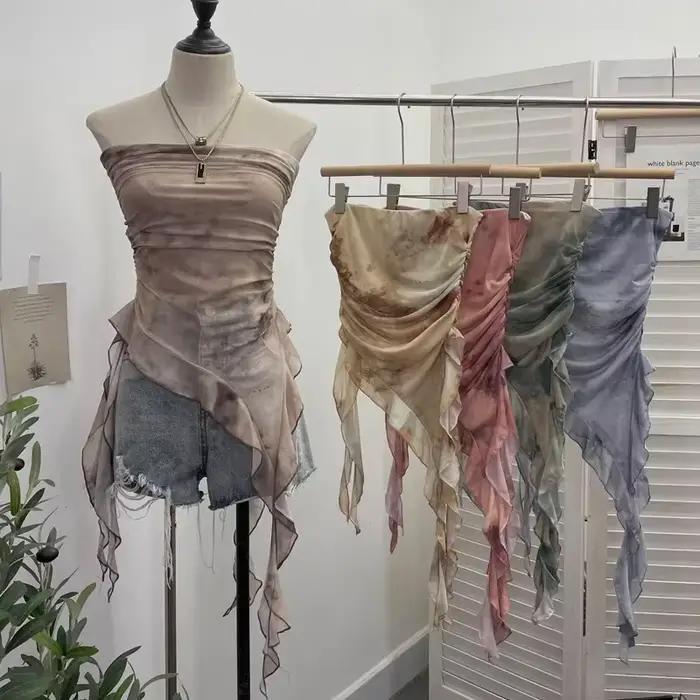 Queue de poisson froncée à volants pour femmes