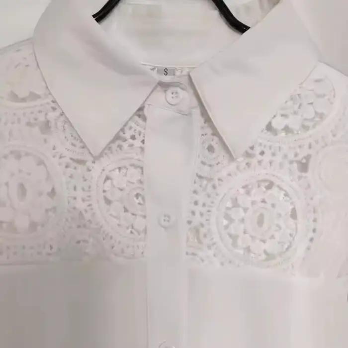 Chemisier Élégant 2026 pour Femme – Hauts et Blouses Féminins, Vêtements de Bureau Chic et Décontracté, Couleur Unie avec Détails Creux
