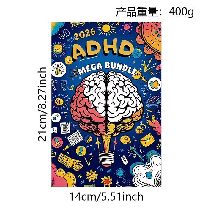 Mega Bundle Planner ADHD 2026 : système d'organisation 7 en 1 pour le point et le bien-être mental