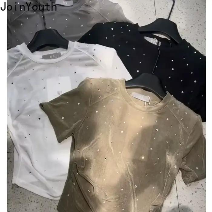 Haut à paillettes diamant décontracté chic et sexy pour femmes junior occasions spéciales années 2000 Y2K