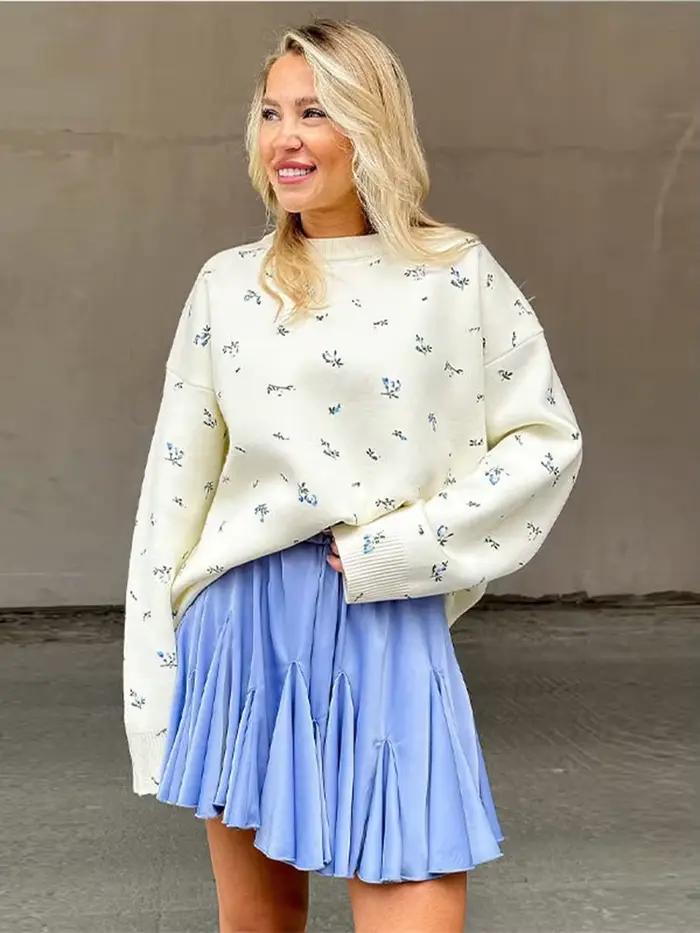Chandails tricotés blancs pour femmes
