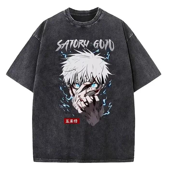 T-shirts Anime Jujutsu Kaisen Gojo Satoru Lavés pour Hommes et Femmes