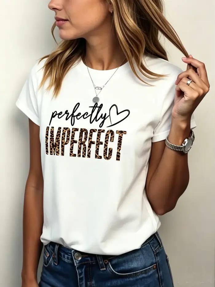 T-shirt graphique Perfectly Imperfect avec cœur d'amour