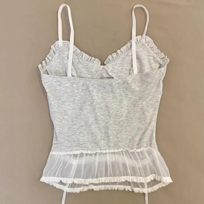 Kawaii débardeur femmes blanc dentelle Camisole Sexy Chic