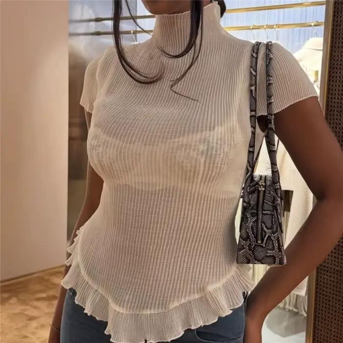 T-Shirt côtelé pour femmes