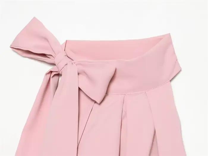 Haut licou à nœud en polyester pour femmes style high street occassions spéciales et vacances