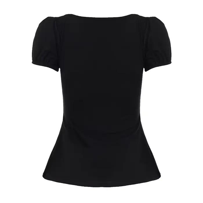 [RUOKE] Blouse décontractée Y2K contrastée pour femme