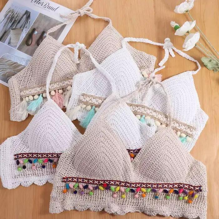 Camisole en fibre de crochet pour femme